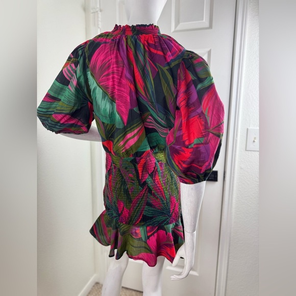 FARM RIO Midnight Leaves Mini Dress Size Small. - Picture 10 of 14